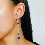 Boucles Oreilles Lapis Lazuli Danse Cosmique Argent - Biloria