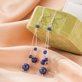 Boucles Oreilles Lapis Lazuli Danse Cosmique Argent - Biloria