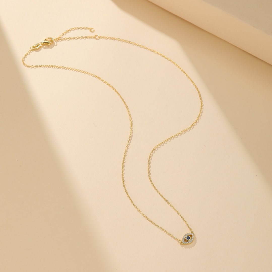 Bouclier d'Énergie Mauvais Œil – Collier Argent Plaqué Or - Biloria
