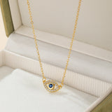 Bouclier d'Énergie Mauvais Œil – Collier Argent Plaqué Or - Biloria