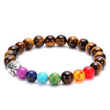 Bracelet 7 Chakras Œil de Tigre et Pierres Naturelles avec Bouddha - Biloria