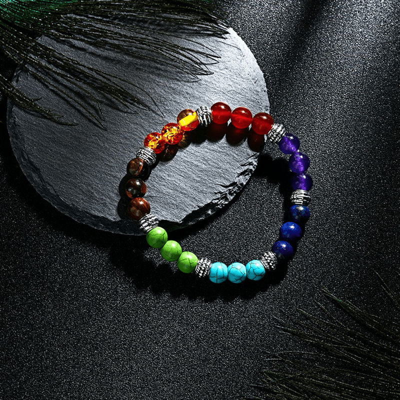 Bracelet 7 Chakras Pierres Naturelles 8mm – Équilibre Énergétique - Biloria