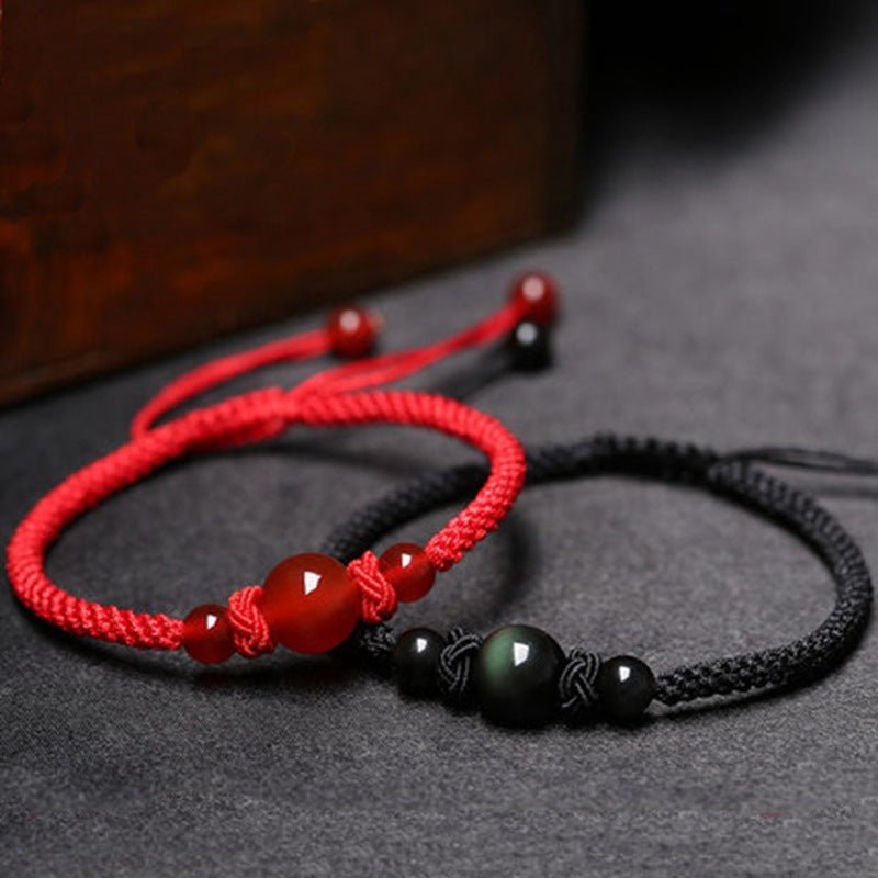 Bracelet Agate et Obsidienne Harmonie - Fait Main - Biloria