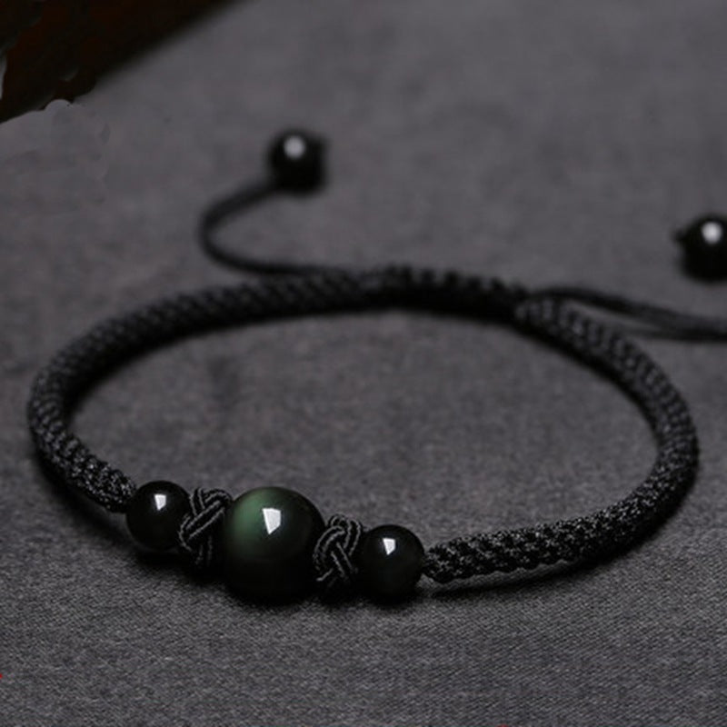 Bracelet Agate et Obsidienne Harmonie - Fait Main - Biloria