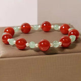 Bracelet Agate Rouge et Quartz Fraise Vert – Énergie et Harmonie - Biloria