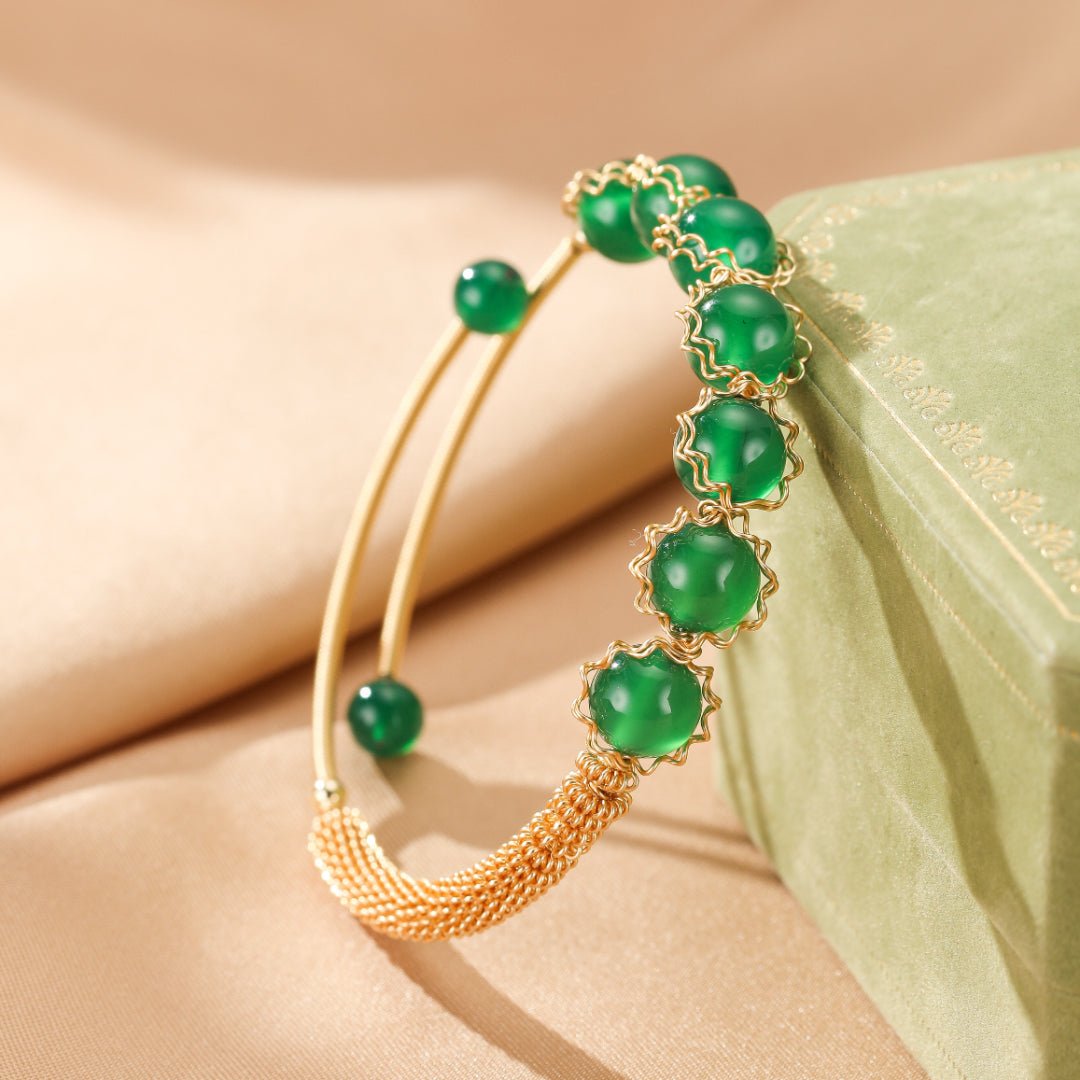 Bracelet Agate Verte Harmonie et Courage - Biloria