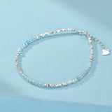 Bracelet Aigue-marine Argent 925 - Bijou Sérénité Brume Matinale - Biloria