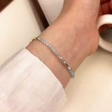 Bracelet Aigue-marine Argent 925 - Bijou Sérénité Brume Matinale - Biloria