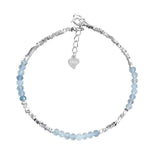 Bracelet Aigue-marine Argent 925 - Bijou Sérénité Brume Matinale - Biloria