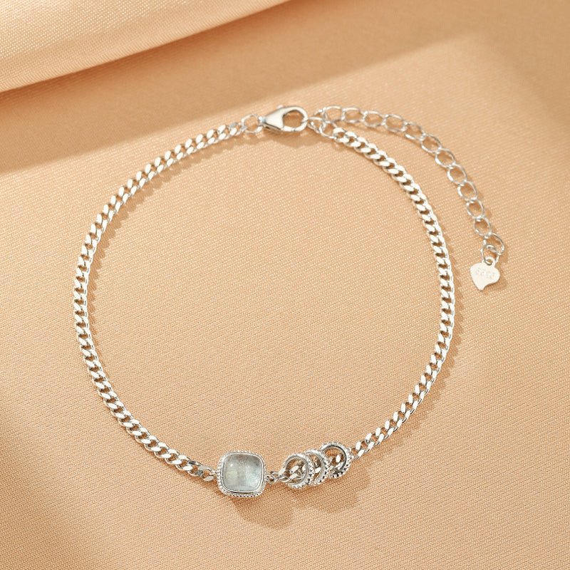 Bracelet Aigue-Marine Argent S925 – Sérénité Océanique - Biloria