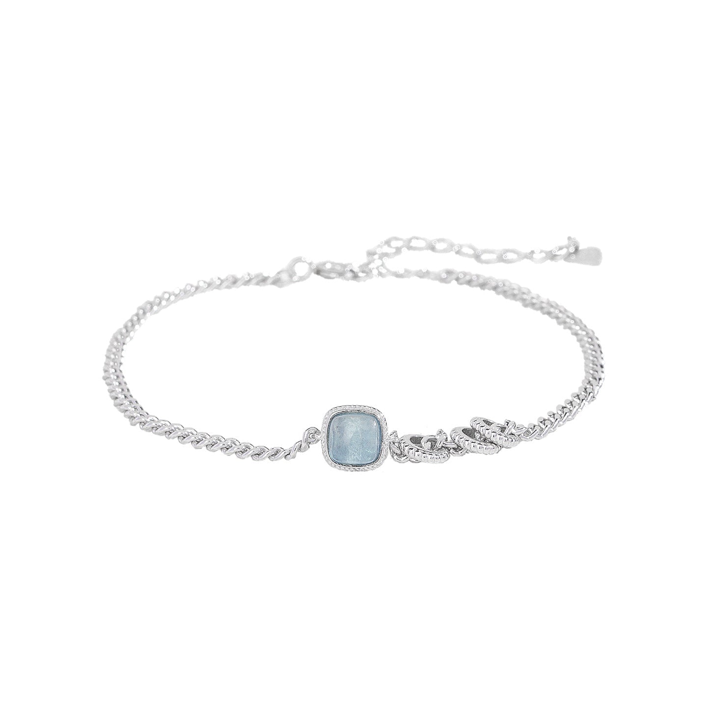Bracelet Aigue-Marine Argent S925 – Sérénité Océanique - Biloria