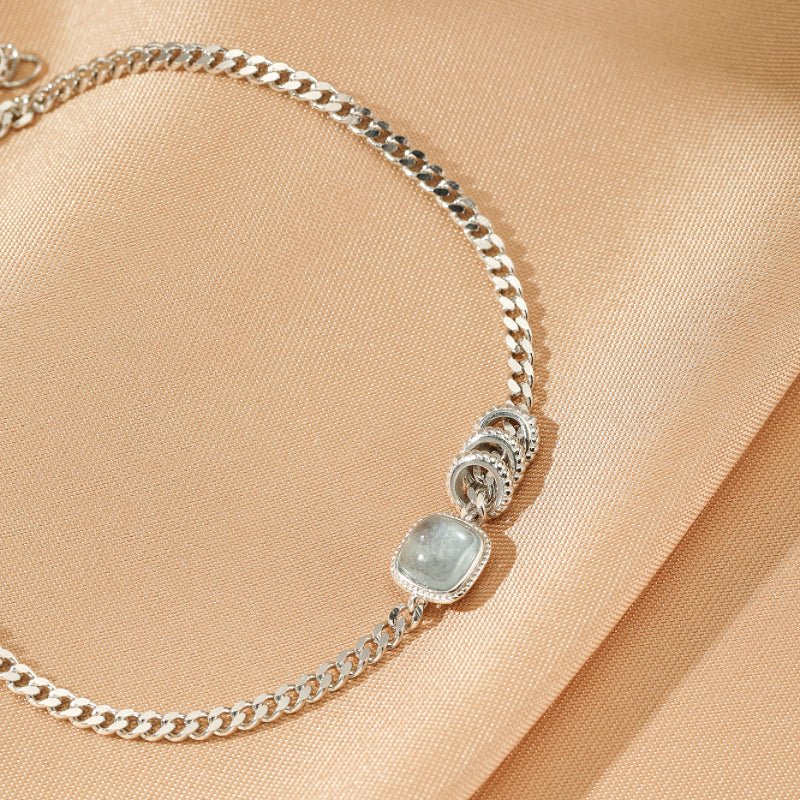 Bracelet Aigue-Marine Argent S925 – Sérénité Océanique - Biloria
