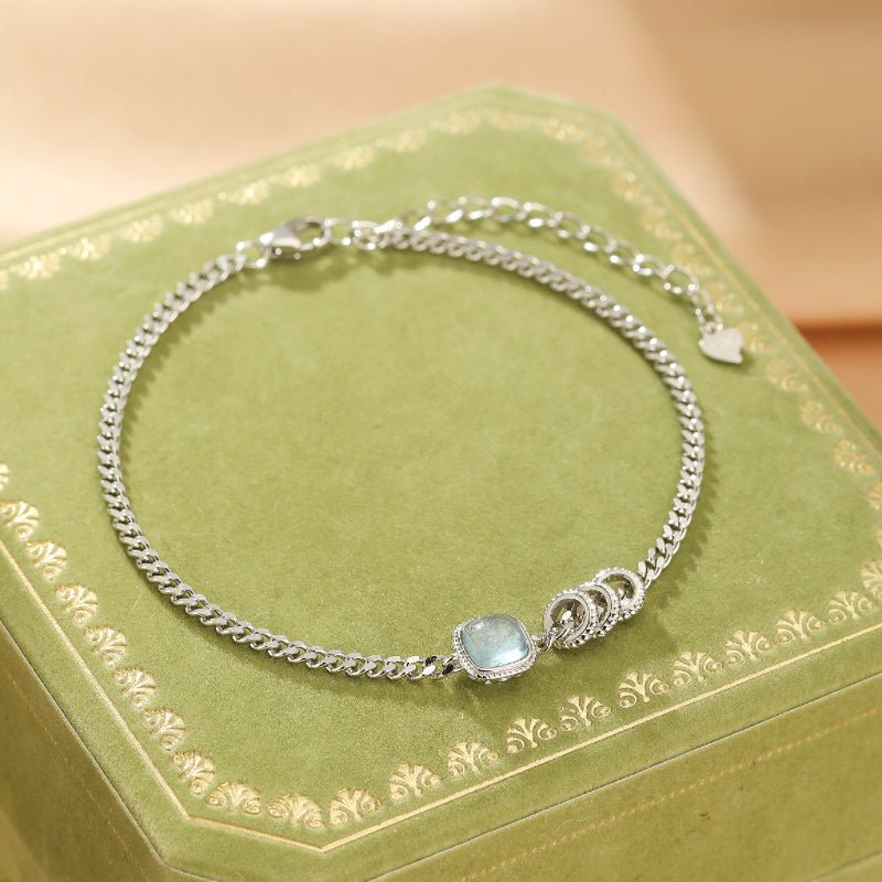 Bracelet Aigue-Marine Argent S925 – Sérénité Océanique - Biloria