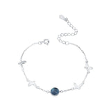 Bracelet Aigue-Marine Papillon d'Océan en Argent 925 - Biloria