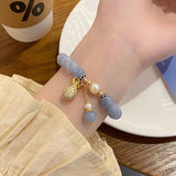 Bracelet Aigue-Marine Perle Poche Argent Abondance - Biloria