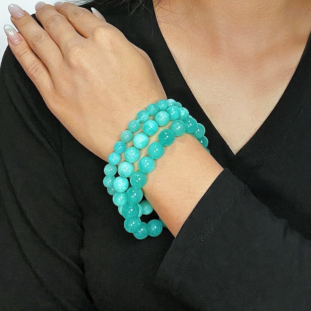Bracelet Amazonite et Perle – Sérénité Minérale - Biloria