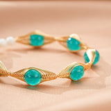 Bracelet Amazonite Fil Doré Bohème – Vertus Lithothérapie - Biloria