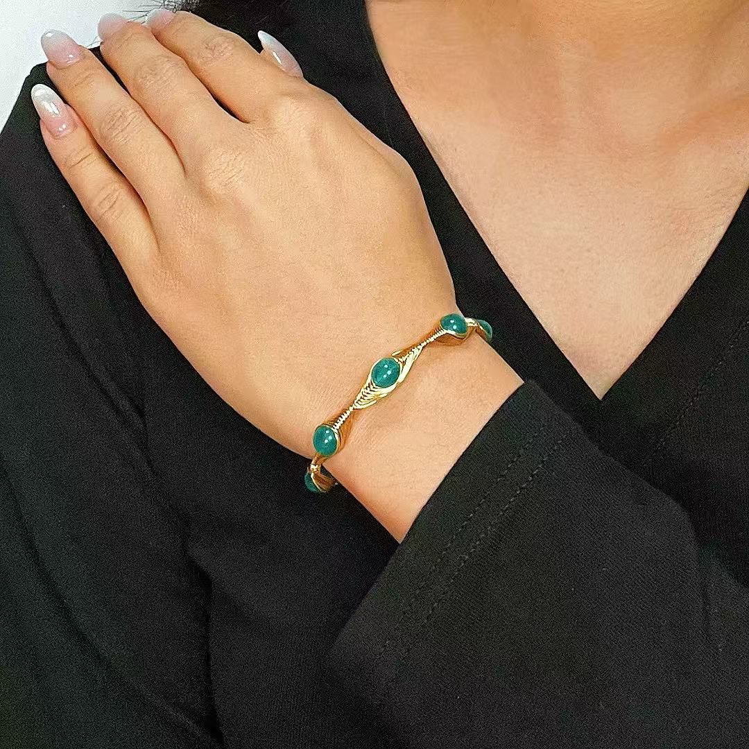 Bracelet Amazonite Fil Doré Bohème – Vertus Lithothérapie - Biloria