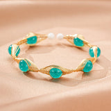 Bracelet Amazonite Fil Doré Bohème – Vertus Lithothérapie - Biloria