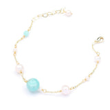 Bracelet Amazonite Perles Ajustable Spiritualité Sérénité - Biloria