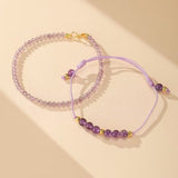 Bracelet Améthyste et Or 14K pour la Sérénité - Biloria