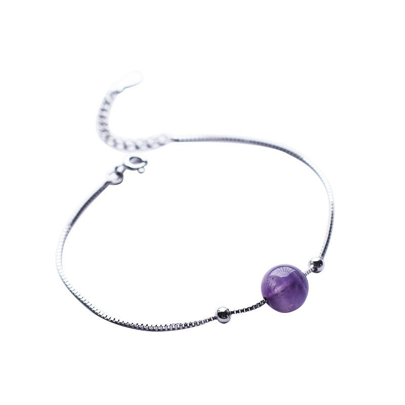 Bracelet Améthyste Goutte de Douceur Argent - Sérénité & Élégance - Biloria