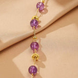 Bracelet Améthyste Perles 8,5 mm Laiton Doré - Biloria