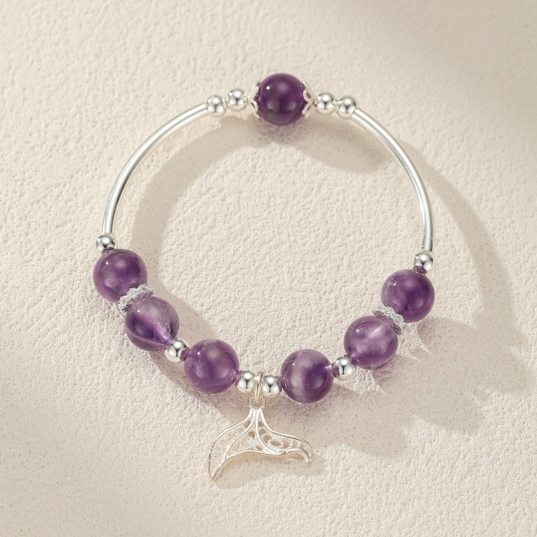 Bracelet Améthyste Queue de Sirène pour Enfant - Argent 925 - Biloria