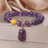 Bracelet Améthyste Renardeau pour Sérénité et Intuition - Biloria