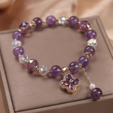 Bracelet Améthyste Trèfle Chance Scintillante - Biloria