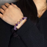 Bracelet Améthyste Uruguay Lune Dorée – Sérénité Zen - Biloria