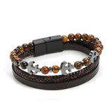 Bracelet Ancre Cuir et Pierre Naturelle pour Homme - Biloria