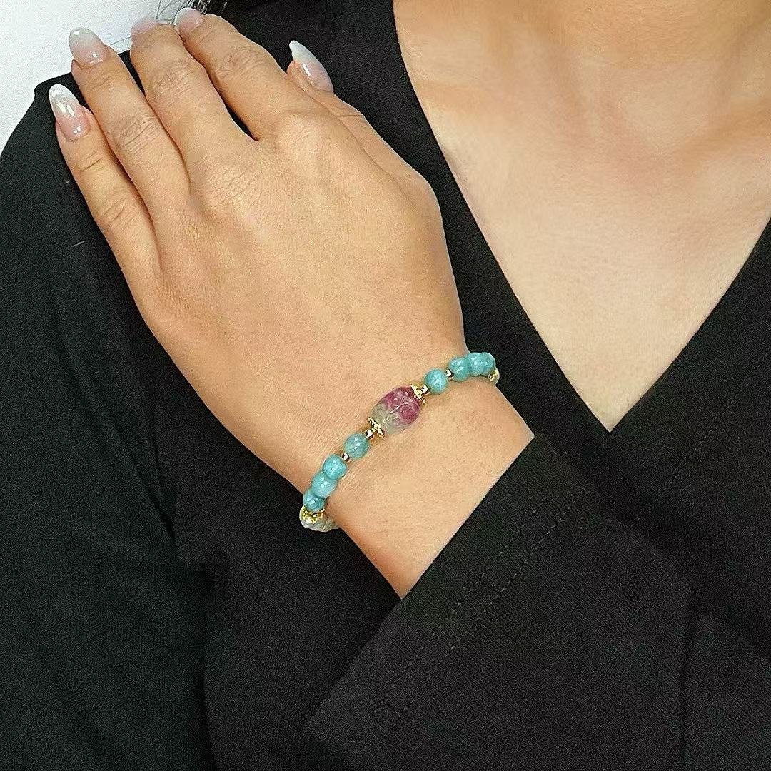 Bracelet apaisant Jade Perle Fluorite pour méditation - Biloria
