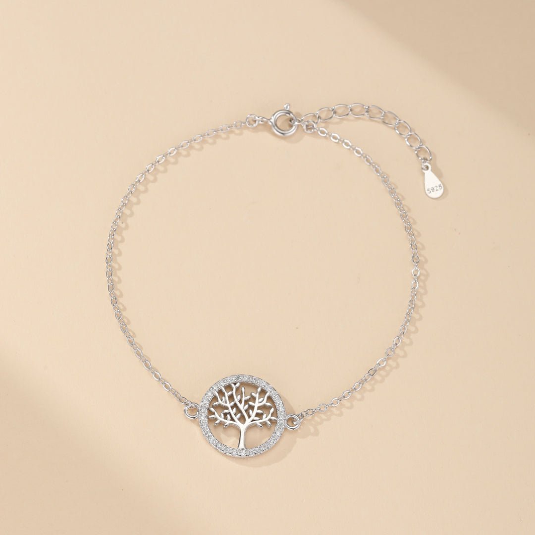 Bracelet Arbre de Vie en Argent 925, Zircon – Force et Vitalité - Biloria
