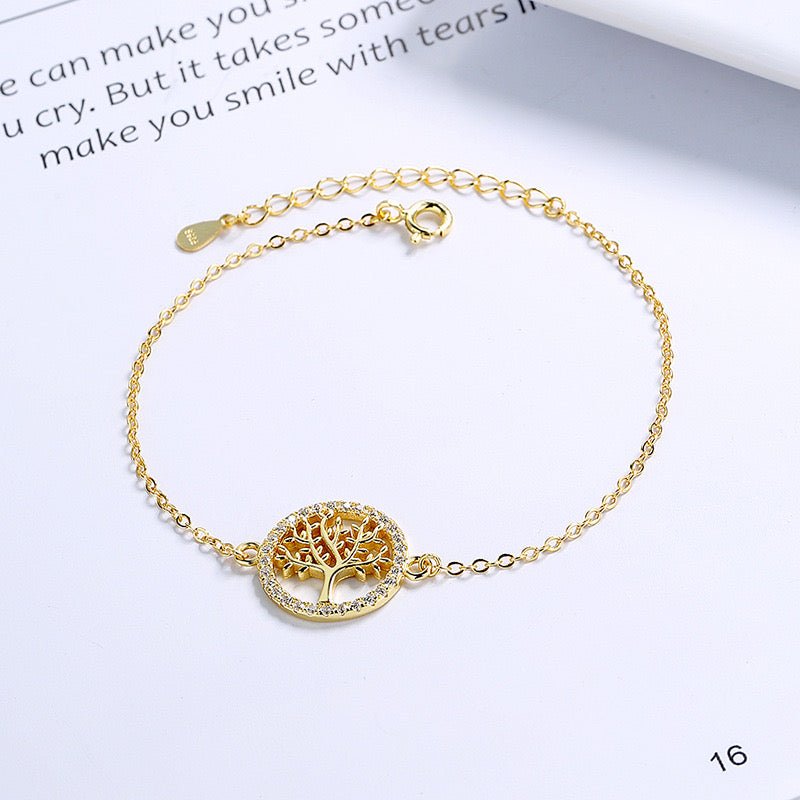 Bracelet Arbre de Vie en Argent 925, Zircon – Force et Vitalité - Biloria