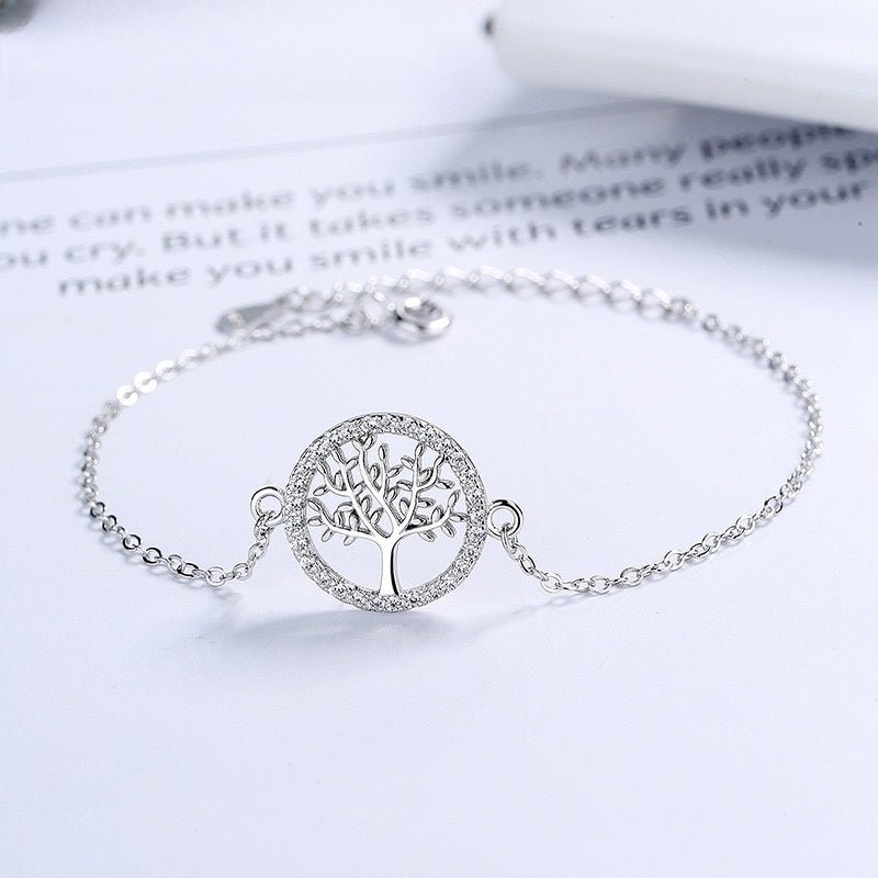 Bracelet Arbre de Vie en Argent 925, Zircon – Force et Vitalité - Biloria
