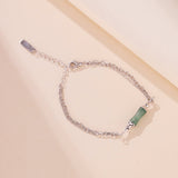 Bracelet Argent Aventurine Bambou – Sérénité et Croissance - Biloria