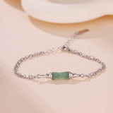 Bracelet Argent Aventurine Bambou – Sérénité et Croissance - Biloria