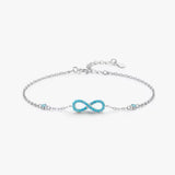 Bracelet Argent Turquoise Infini – Symbole de Sérénité - Biloria