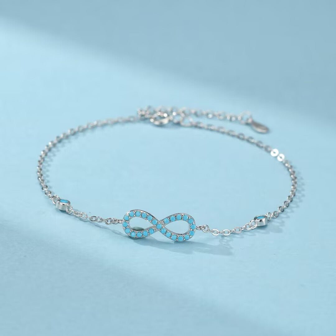 Bracelet Argent Turquoise Infini – Symbole de Sérénité - Biloria
