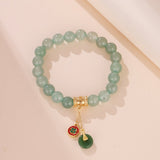 Bracelet Aventurine 8mm, Ajustable 14-17cm, Plaqué Or - Biloria