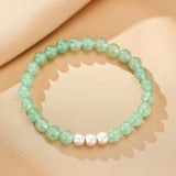 Bracelet Aventurine Vert et Platine - Énergie Positive - Biloria