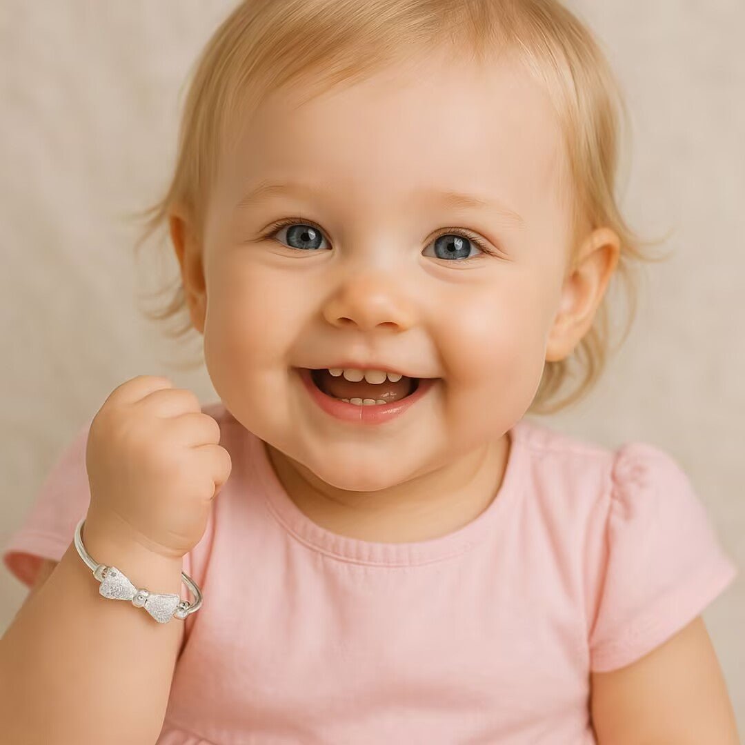 Bracelet Bébé Argent Nœud Papillon Ajustable – Cadeau Naissance - Biloria