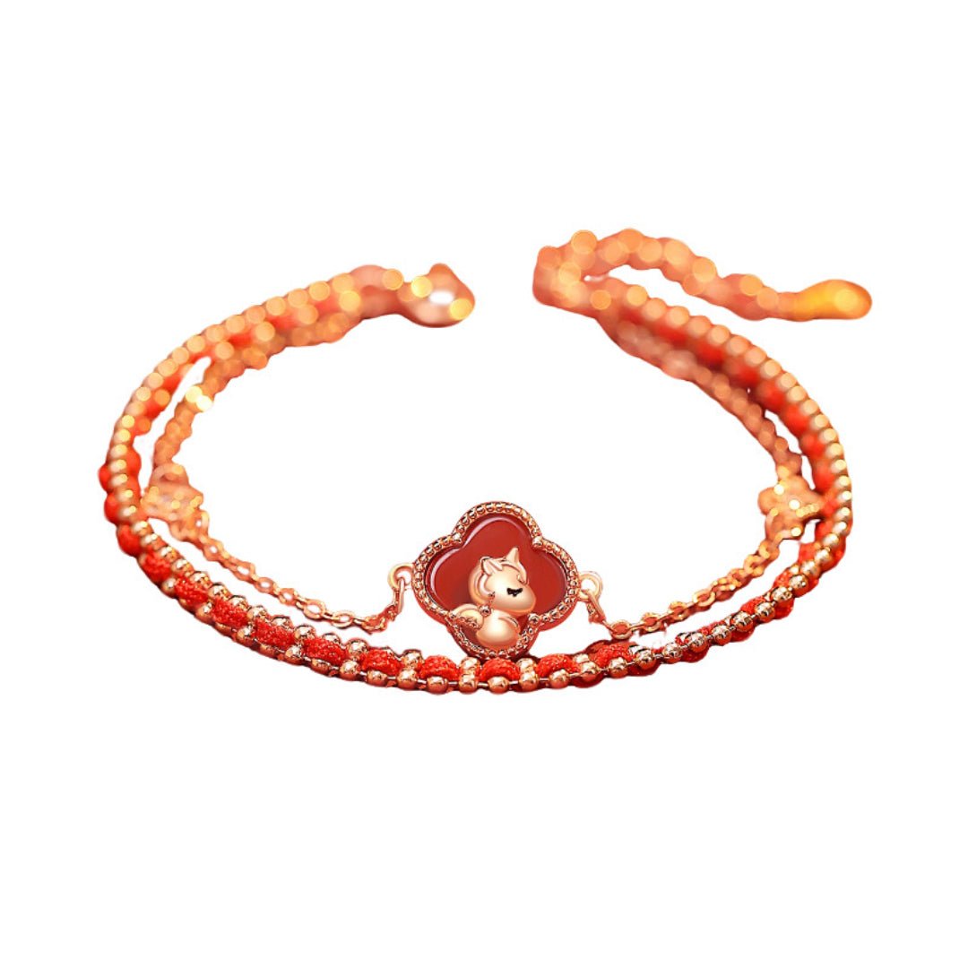 Bracelet Cheval Esprit Libre en Argent Plaqué Or Rose - Biloria