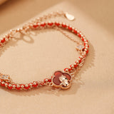 Bracelet Cheval Esprit Libre en Argent Plaqué Or Rose - Biloria