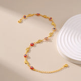 Bracelet Cheville Mauvais Œil Plaqué Or Protection - Biloria