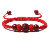 Bracelet Cinabre et Fil Rouge Chance Bonheur - Biloria