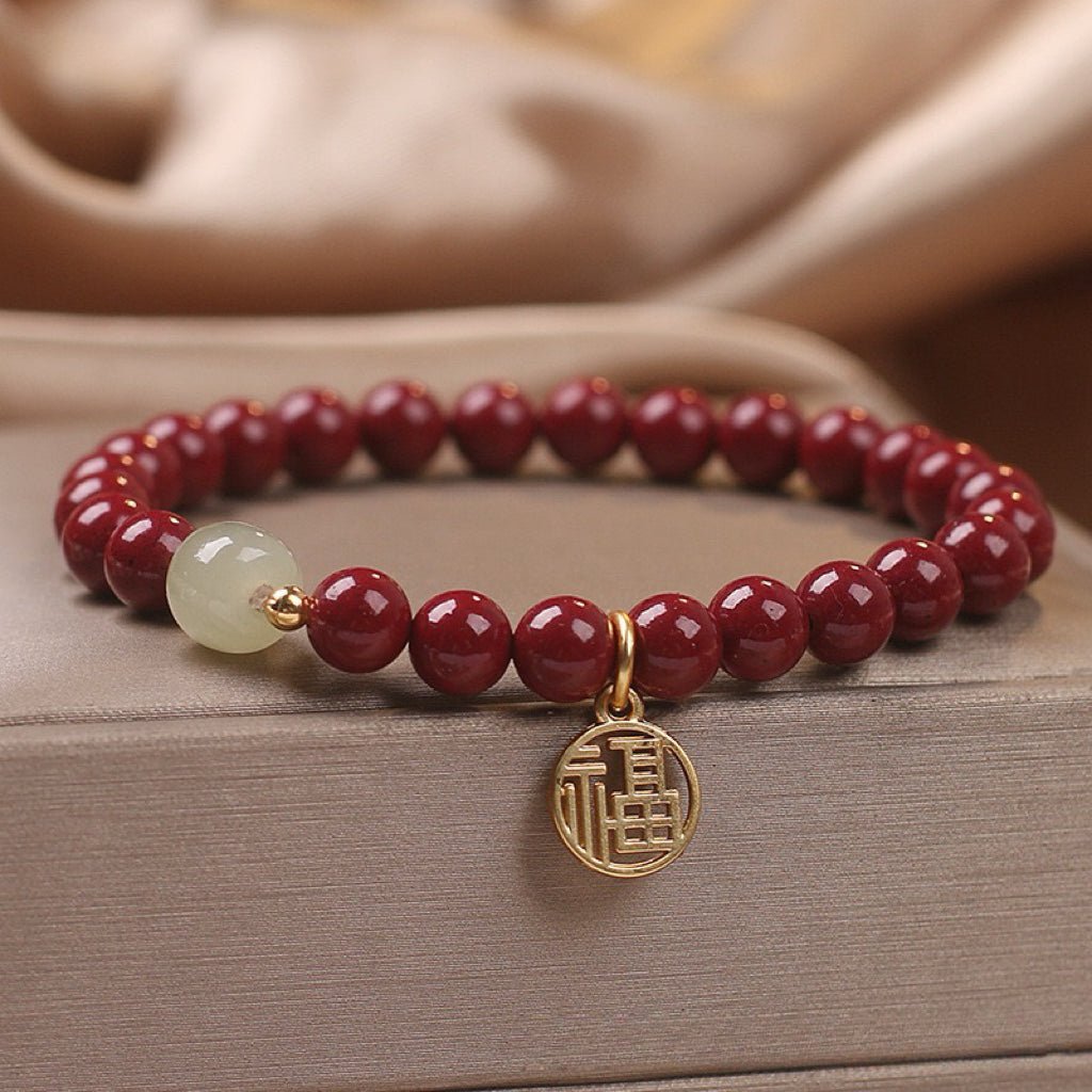 Bracelet Cinabre et Jade – Force Flamboyante - Biloria