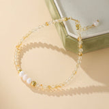 Bracelet Citrine et Perle Ajustable pour Quotidien - Biloria