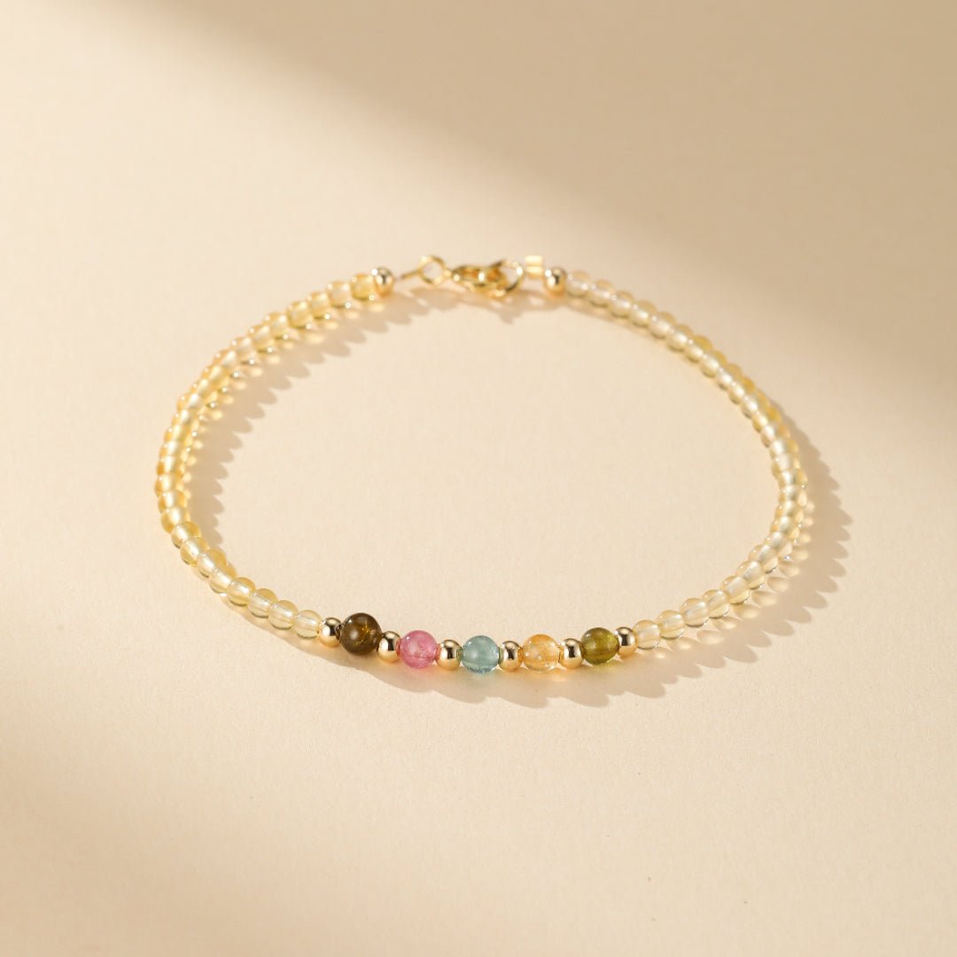 Bracelet Citrine et Tourmaline Abondance Arc-en-Ciel - Biloria
